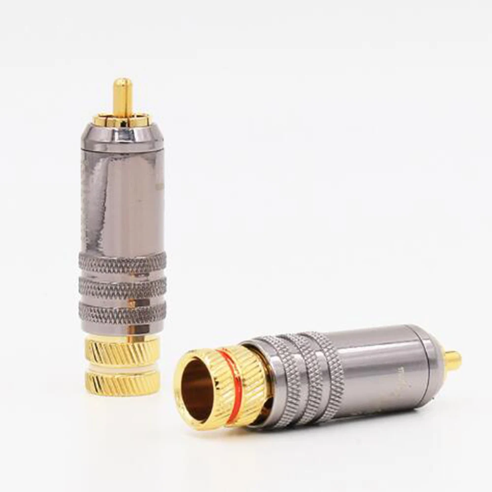 HI-end позолоченный RCA блокировочных штекеров аудио видео Разъемы разъем