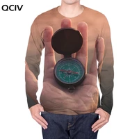 qciv compass long sleeve t shirt men hand punk rock creativity 3d printed tshirt art funny t shirts mens clothing new streetwear