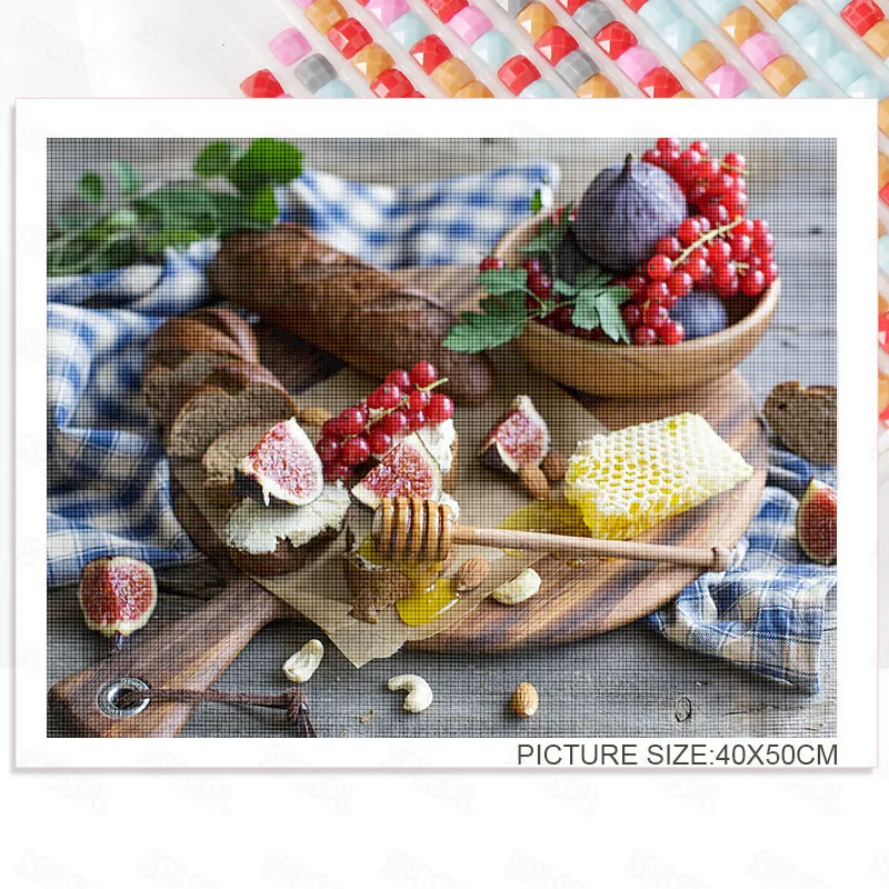 

Diy Diamond Painting Fashion Home Decoration Hanging Painting Still Life Flowers Pear Apple Personality Decorative Painting