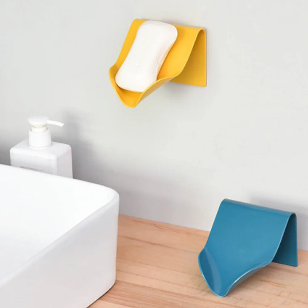 

1pc Wall Mounted Self Adhesive Soap Rack Hanging Sponge Holder Shower Shelf Drain Box Soap Dish Bathroom Accessories
