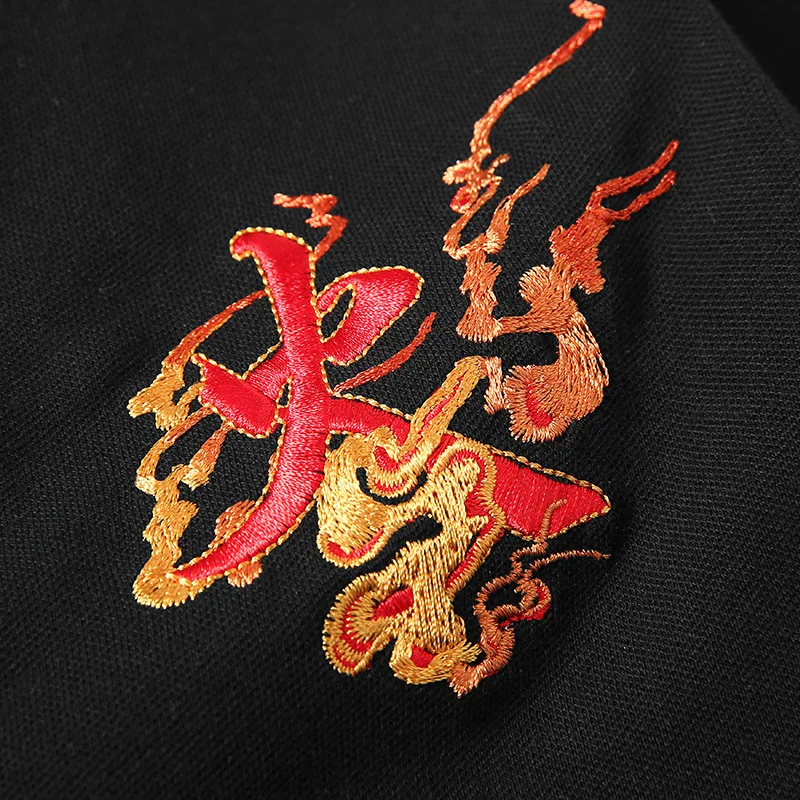 Новинка лета 2020 китайская Ретро рубашка-поло с вышивкой Феникса тяжелой