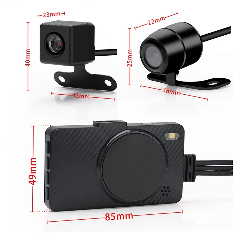 3-дюймовый вождения мотоцикла Регистраторы 1080P HD Камера DVR мотор Dash Cam с