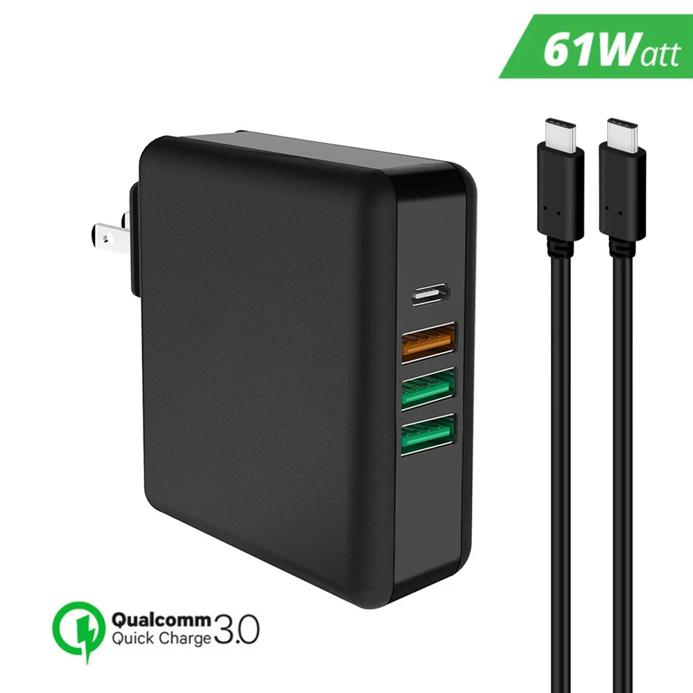 61 Вт USB C type C PD QC 3,0 4 порта быстрое зарядное устройство 45 Вт адаптер питания для Macbook Pro Air hp lenovo Asus Xiaomi huawei ноутбук планшет
