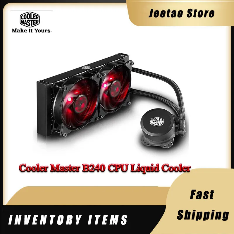 Кулер для процессора Master B240 120 мм красный бесшумный вентилятор светодиодный Intel