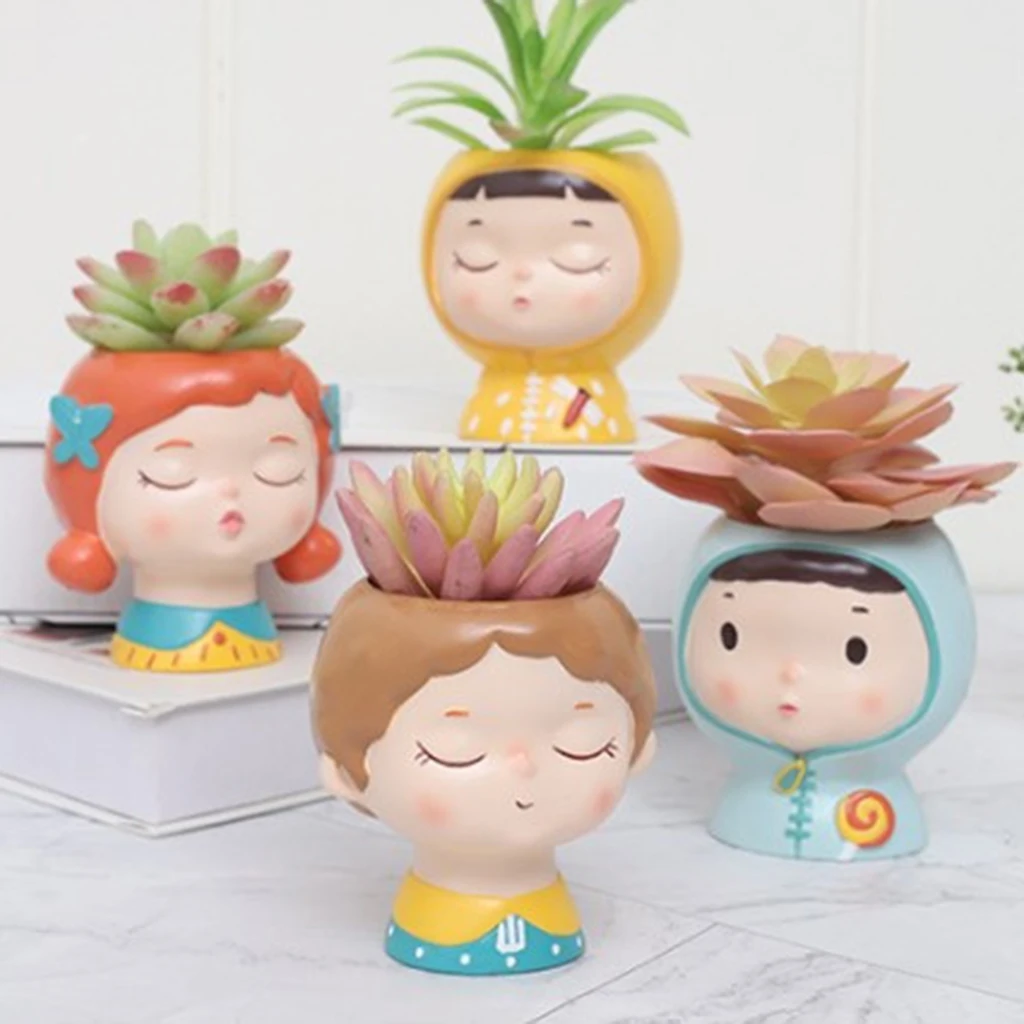 1 пакеты смолы сочные ящик для комнатных растений прекрасная голова Форма горшок