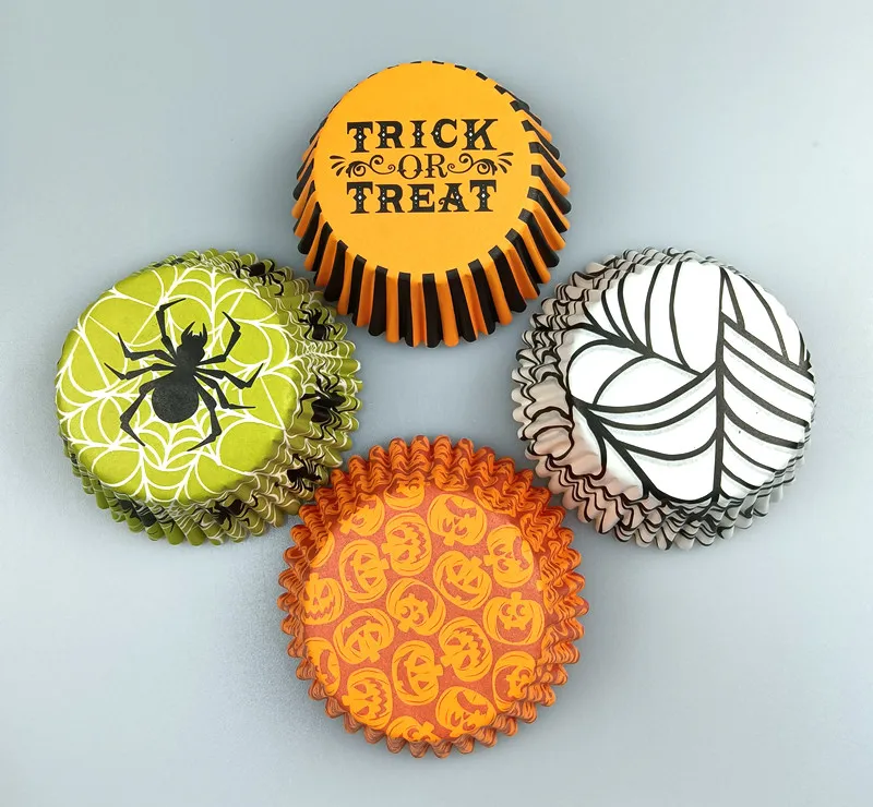 50 шт. подкладка для кексов из белой коровы на день рождения вечерние Хэллоуин