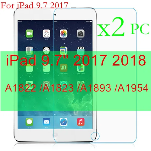 For iPad 9.7 2018 2 шт Защитное стекло для apple ipad air 1 2 pro 9,7 10,5 устойчивая к царапинам Защита экрана для ipad 2, 3, 4 стеклянная пленка - Цвет: For iPad 9.7 2018