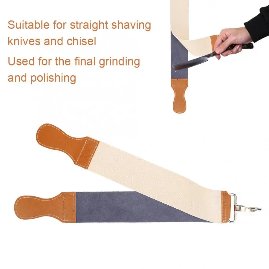 Двусторонний из искусственной кожи ремень прямо бритья Ножи Точилка Для Заточки