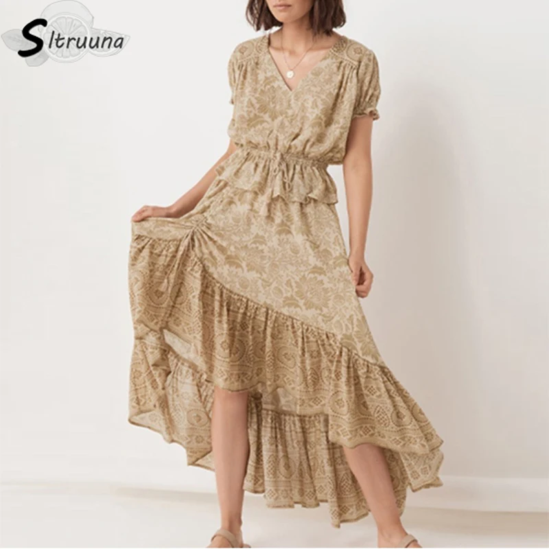 Женский винтажный эластичный комплект Sitruuna летняя блузка с цветочной вышивкой