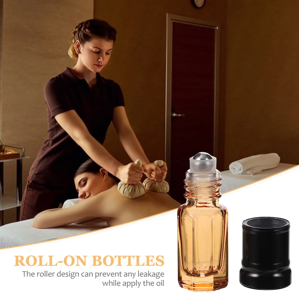 

8Pcs 3ML Glass Mini Roll on Bottles Empty Essential Oil Roller Bottles