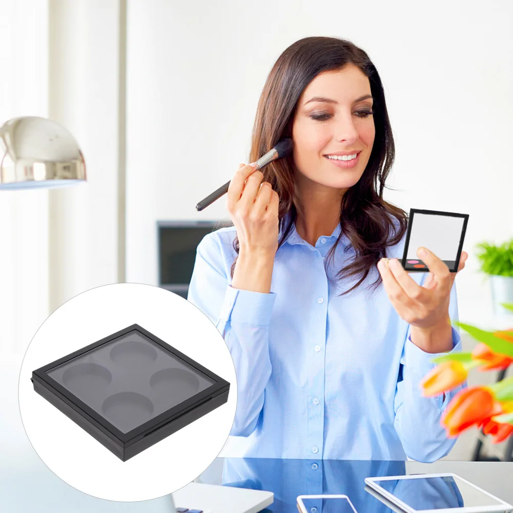 

5Pcs Magnetic Buckle Eye Shadow Cases Empty Eye Cosmetics Storage Plates (Black)