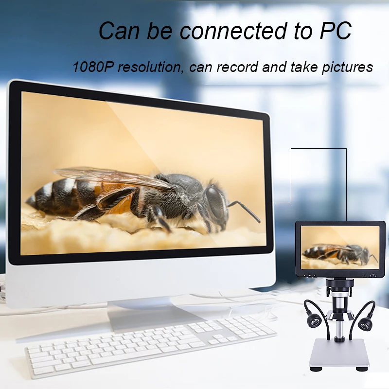 

Microscope 7 Inch HD Large Screen Digital Electronic Pictures Video Microscope Pcb Motherboard Repair Internal Magnifying Glass