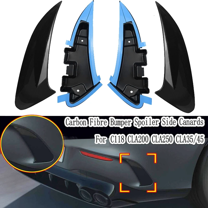 Глянцевый черный задний бампер спойлер Canard Splitter для Mercedes Benz W118 C118 CLA35 CLA45 CLA180 CLA200