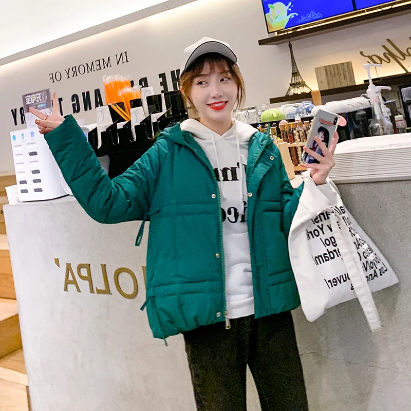 ALMUERK новая зимняя куртка женская парка с капюшоном хлопковое повседневное пальто