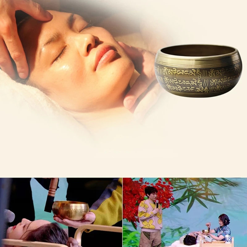 

Tibetan Buddhism Sing Bowl Yoga Meditation Chanting Handicraft Copper Healing D08D