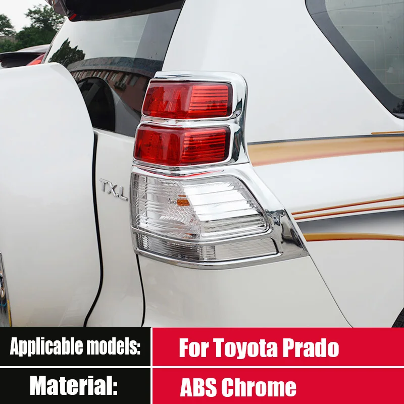 

ABS Chrome For Toyota Prado 150 accessories 2010 2011 2012 2013 Rear Tail Light Lamps Mouldings Tail Light Frame Cover Trim 4pcs