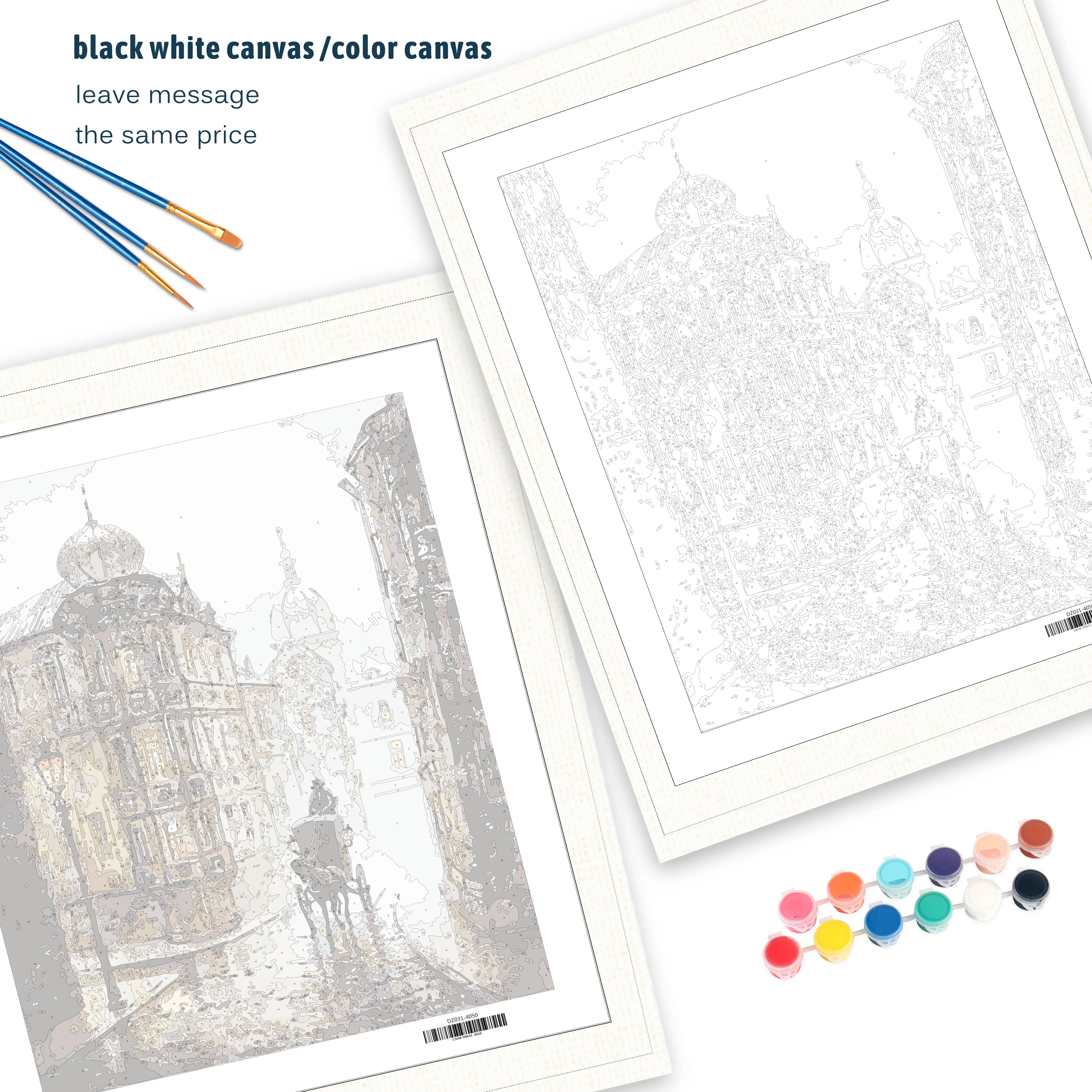 Безрамный городской улица Европа DIY Набор для рисования по номерам Рисование