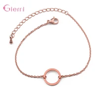 korean simple geometric bracelets for woman girl 925 sterling silver round loop charms bangle for women party wedding ornaments
