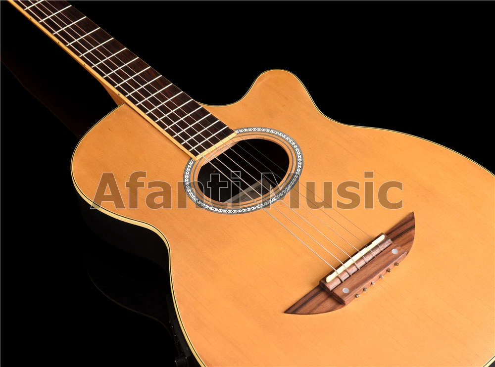Лидер продаж! Музыкальная Акустическая гитара Afanti Super Round Back/боковая из