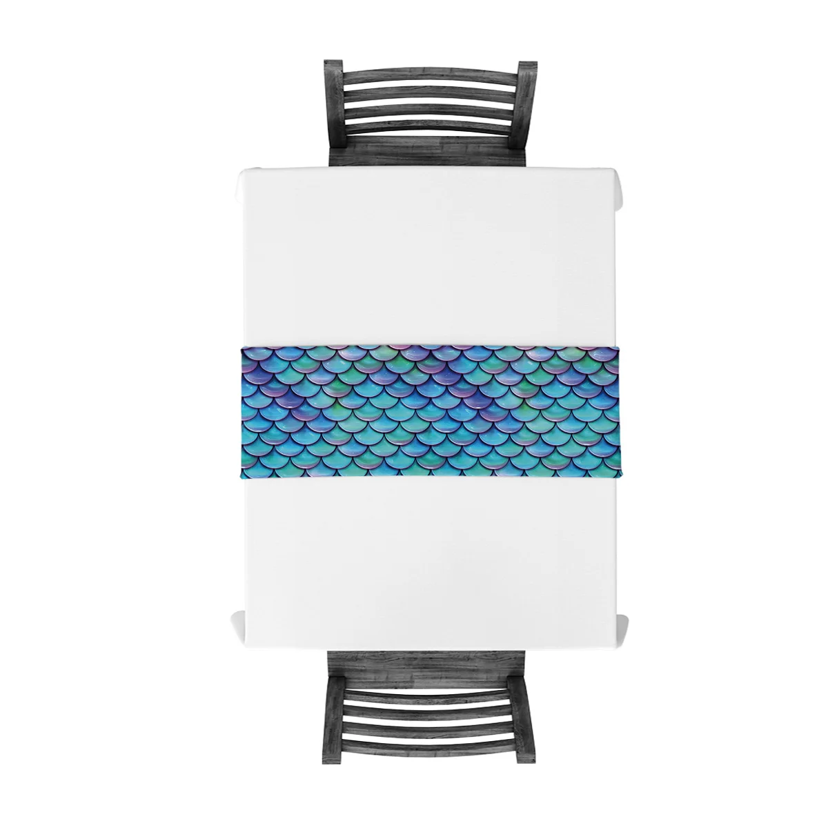 Чешуя для рыбы градиентная синяя зеленая настольная дорожка скатерти украшение