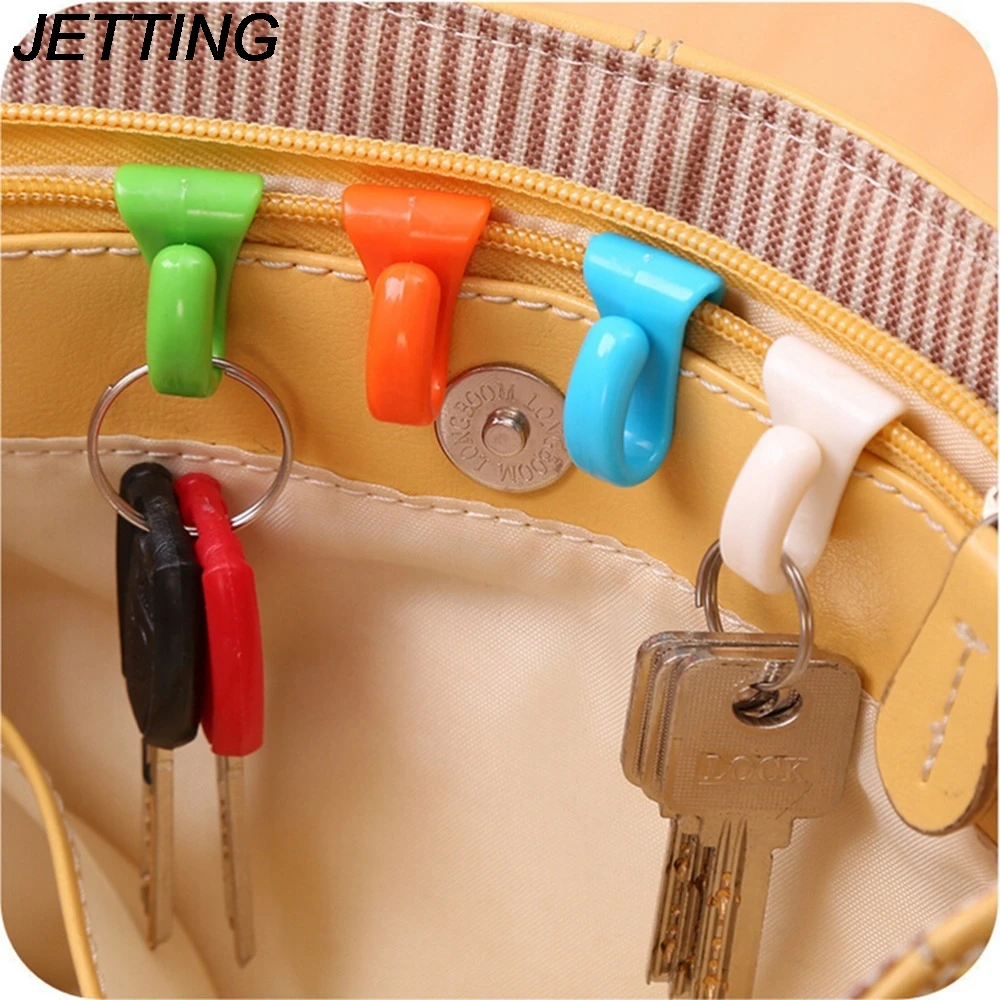 

JETTING 2Pcs Plastic Hangers Anti- Loss Within Two Hooks Mounted Built-Key Ring Chain Holder Easy Carrying Bag Parts&Accessories