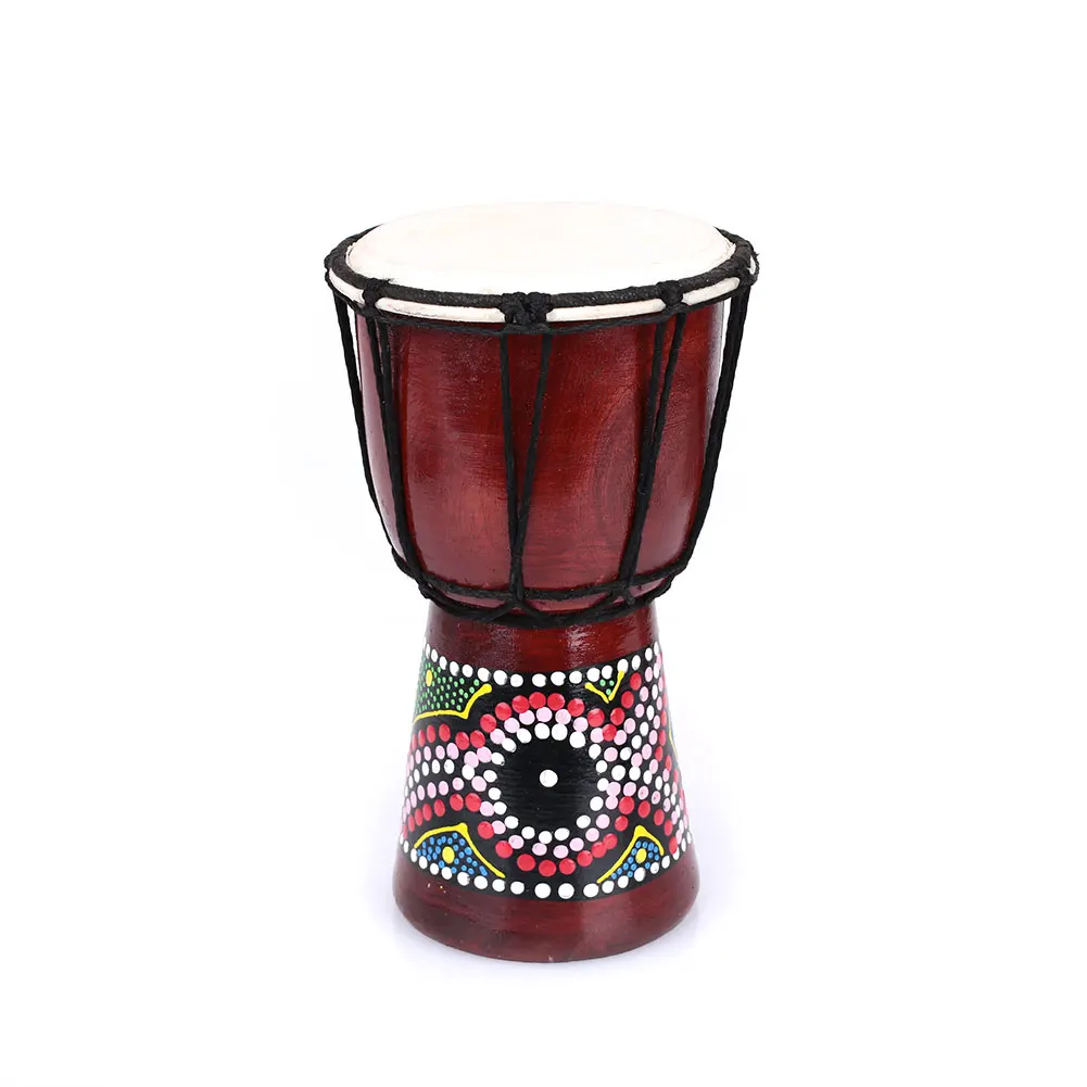 4 дюйма сильный Djembe Африканский барабан ручной работы персикового цвета