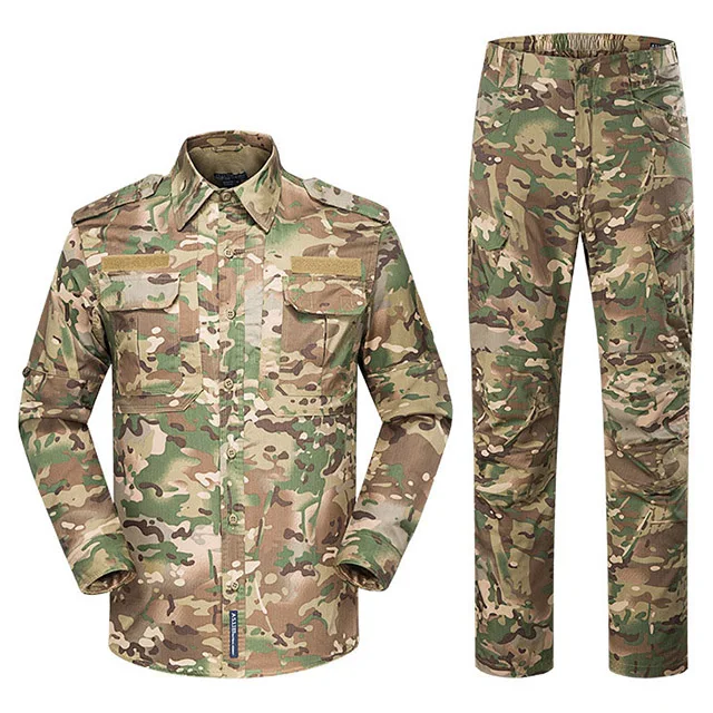 Army Tactical BDU Uniform Camouflage Military Combat Shirt Pants Suit Multicam Working Training Clothes Set Men Hunting Clothing