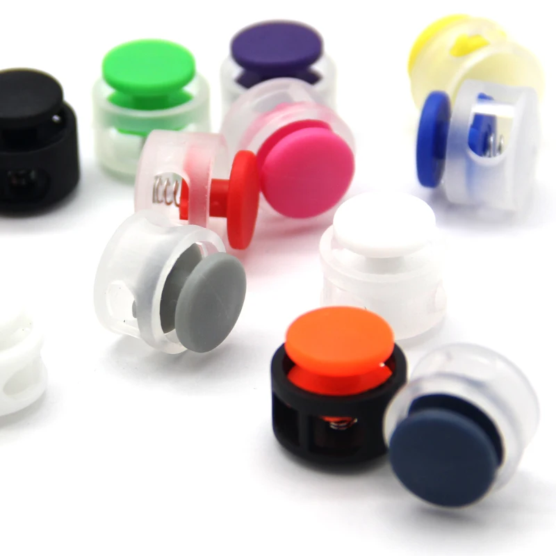 10pcs 6mm Plastic Colorful Buckle Stopper Hat Elastic Round Rope Cord Lock Adjustment DIY Shoelace Clamp Sewing Accessories - купить по