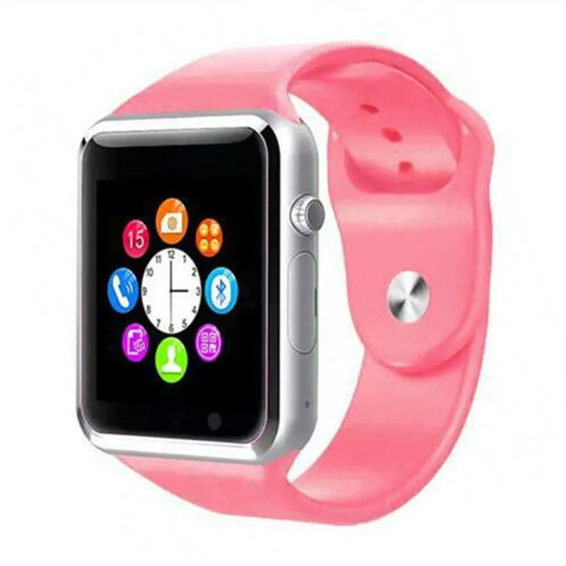 Pink A1 Смарт-часы Bluetooth наручные спортивные часы SIM TF телефон наручные часы камеры для Apple iPhone Android samsung мужчины Wach - Цвет: Pink