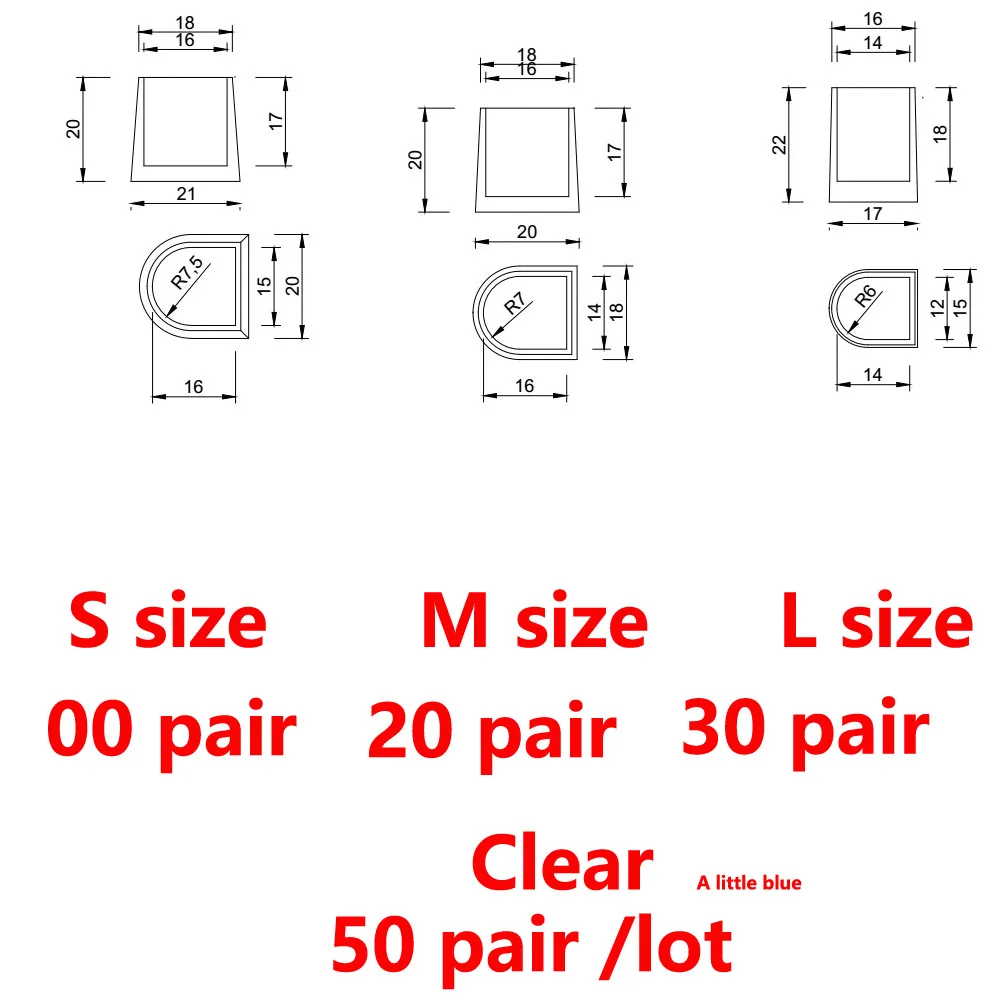 clear M20 L30 50 пар/лот, защита для каблука EXPfoot, силиконовый фиксатор для высоких каблуков, пробки для обуви, для свадебной вечеринки - Цвет: clear M20 L30