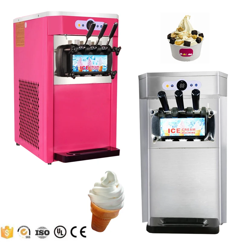 

3 Flavor Commercial Soft Ice Cream Machine Ice Cream Freezing Equipment 220V High Quality Stainless Steel Ice Cream Machine