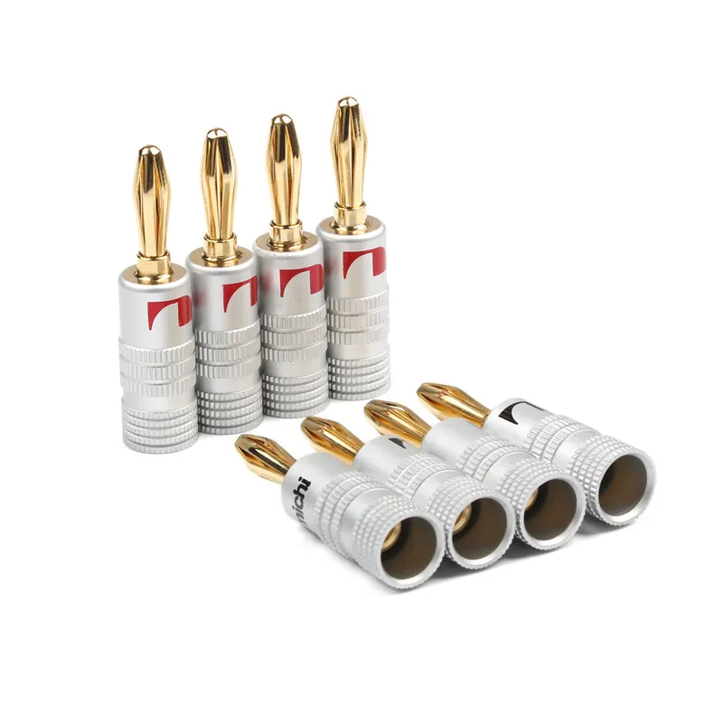 Разъемы коннекторы для бананов 4 мм винтовой адаптер аудио колонок красный и