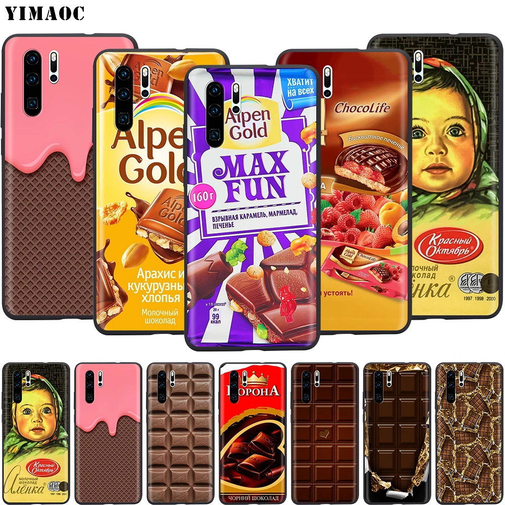 Мягкий чехол YIMAOC Alenka Alpen с золотым шоколадом для Huawei Nova 4E 5 5T Smart P9 Lite Y6 Y7 2019 Honor 8A 20S Pro