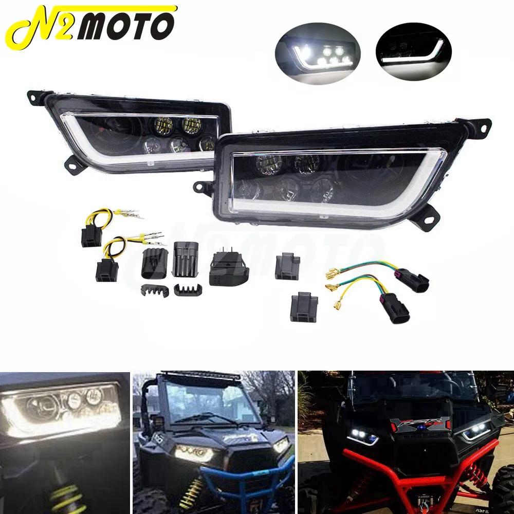 Светодиодный головной фонарь UTV Angel Eye передняя фара DRL с белым Halo Kit высокая/низкая