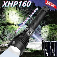 drop shipping most powerful tactical flashlight led torch light xhp160 usb rechargeable flash lights 18650 waterproof lantern