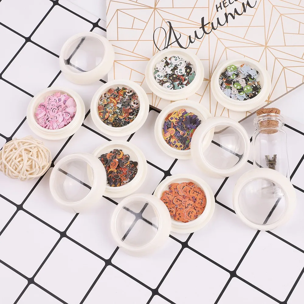 

50pcs/box Nail Art Color mixed Halloween ultra-thin wood pulp patch DIY nail art jewelry nail art decoration
