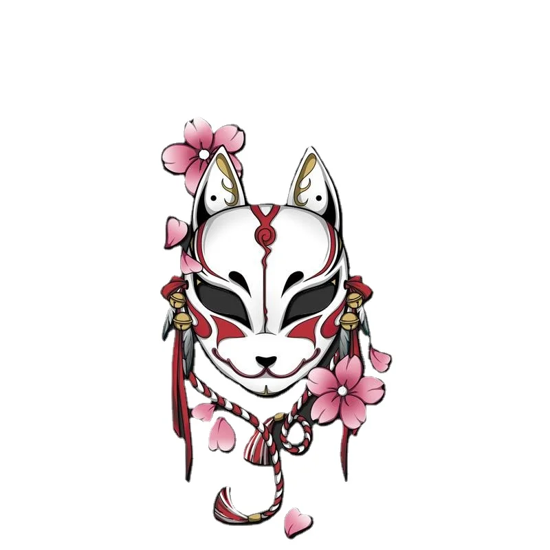 

Personality Mask Pink Flower Car Stickers Vinyl Window Decal Bumper Waterproof Car Window Body Decorative Stickers Accessories
