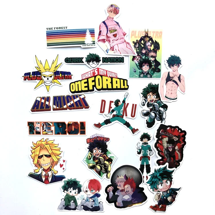 73pcs/set Anime My Hero Academia Stickers Cosplay Accessories Prop PVC Waterproof Cartoon Decal Cute Sticker |