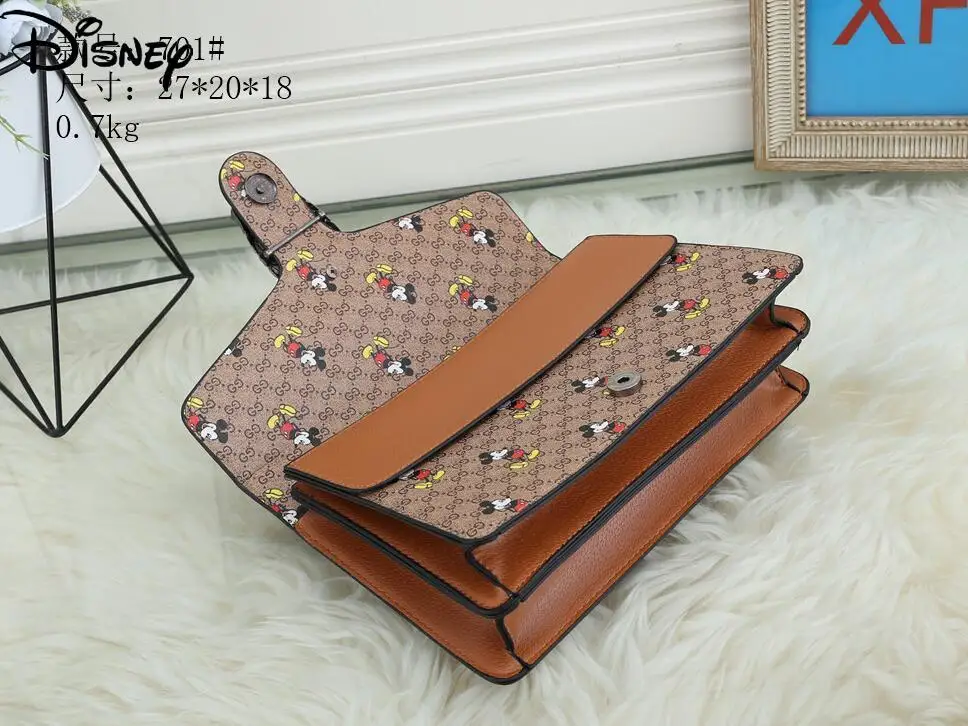 

Disney fashion ladies retro leather design handbag shoulder bag simple cute cartoon Mickey casual wild chain messenger bag