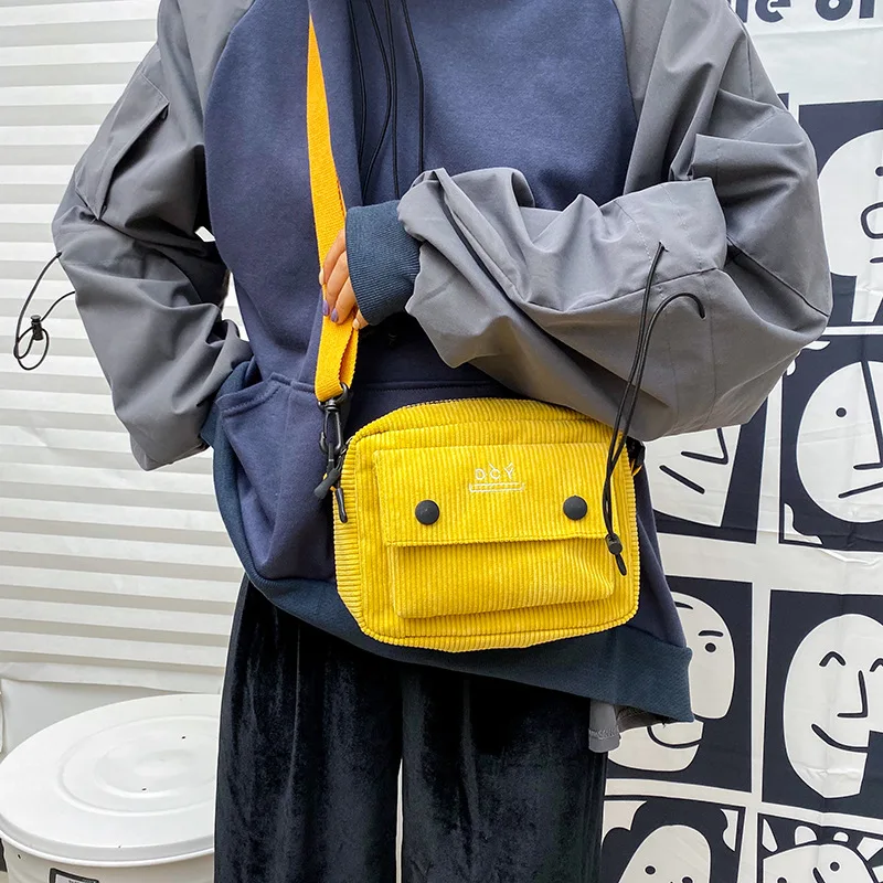 Женские сумки-мессенджеры 2019 новая модная сумочка из рубчатого вельвета сумки