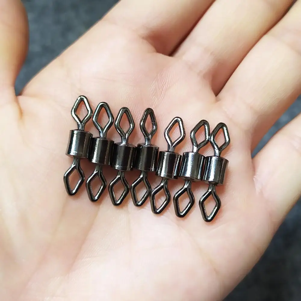 20pcs Fishing Swivels Diamond Eye Rolling Swivel Connector Stainless Steel Carp Tackle | Спорт и развлечения