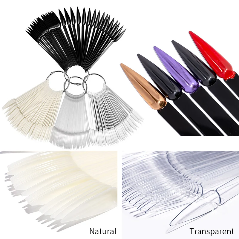 LEMOOC накладные ногти веер палец полная карта дизайн ногтей демонстрация