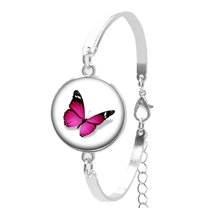 

2020 браслет с имитацией бабочки стеклянный кабошон милый детский браслет мужские и женские ювелирные изделия подарки