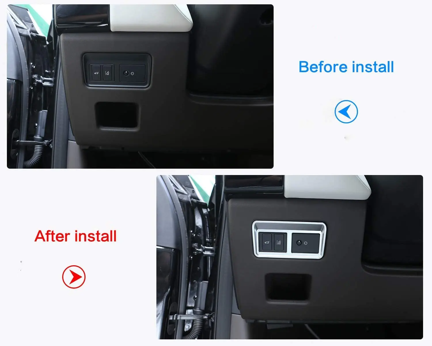 ABS Хромированная задняя дверь переключатель Регулятор фары кнопка Крышка