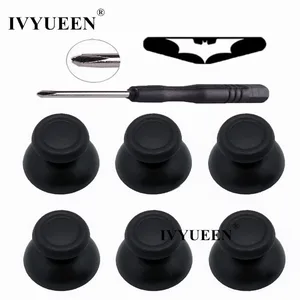 6 шт. черный аналоговый стик + светодиодсветильник ка наклейка для Sony Playstation 4 PS4 Slim Pro Джойстики для контроллера Dualshock 4 Game