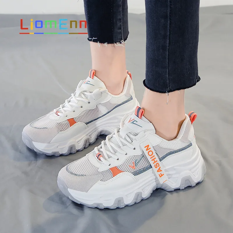 

Women's Sneakers 2021 Summer Women Sports Shoes Mesh White Chunky Sneakers Platform Tennis designer Blue basket zapatillas mujer