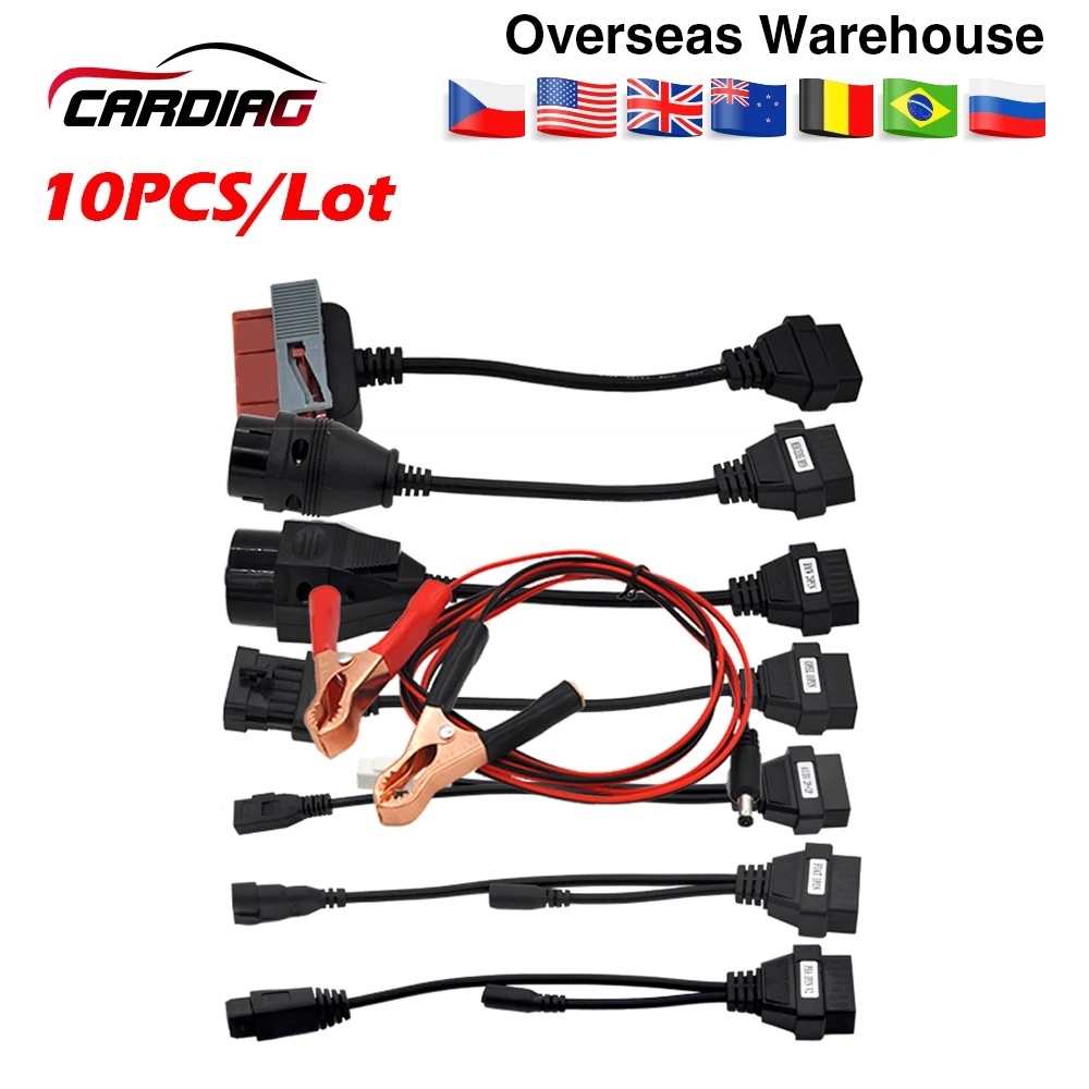 10 шт./лот автомобильные кабели 8 шт. для CDP TCS Pro cable Multidiag pro OBD OBDII OBD2 диагностический инструмент сканер сканирование DHL