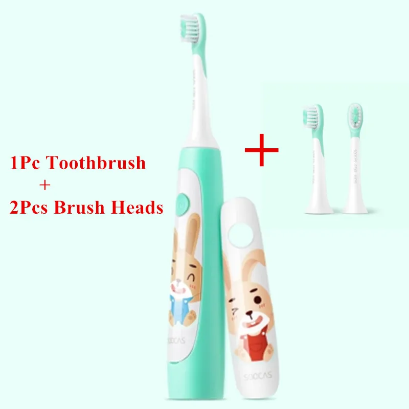 Toothbrush Set SOOCAS c1водонепроницаемый Sonic Kid электрическая зубная щетка с 2 шт головками щетки перезаряжаемая зубная щетка уход за зубами зубная щетка XJ - Цвет: Toothbrush Set