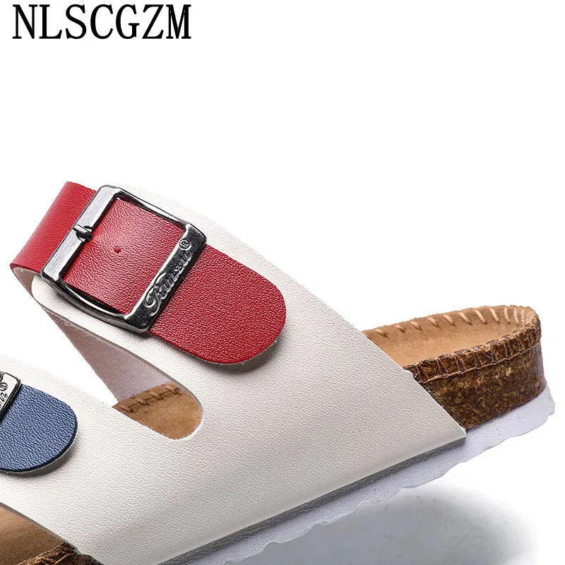 Кожаные шлепанцы для мужчин 2024 сланцы мужская обувь тапочки Мужская Летняя