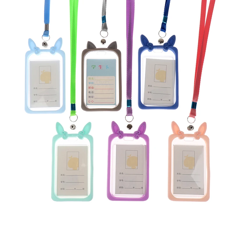 

1pcs Cartoon High Quality Credit Card ID Holder Cute Cartoon Bus Card Case Key Holder Ring Luggage Tag Trinket